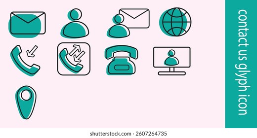 contact us glyph icon outline