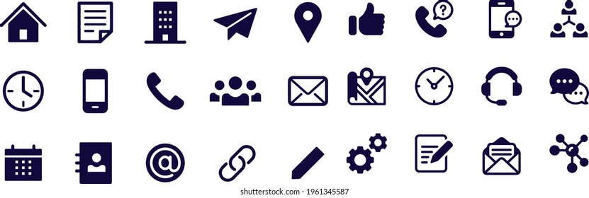 Contact Us Glyph Icons vector design 
