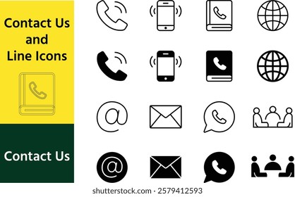 Contact Us Glyph Icons.Editable Stroke. Pixel Perfect. For Mobile and Web. Contains such icons as Phone, Smartphone, Globe, E-mail, Support
