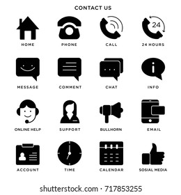 contact us - glyph - vector logo/icon illustration bundle