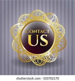 Contact us gold emblem