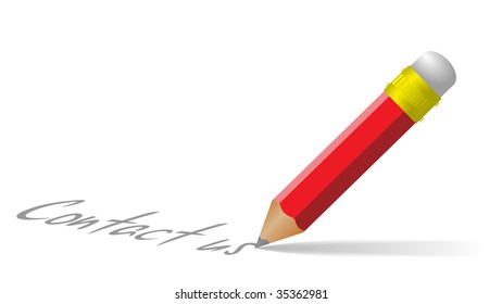Contact us graphic - paper with pencil