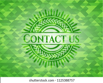 Contact us green mosaic emblem