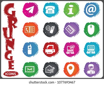 Contact us grunge icons for user interface design
