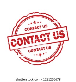 Contact us grunge Stamp on white background,Thai design.Vector