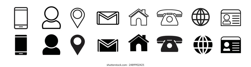 Contact us icon. business card contact information icon. web icon vector.