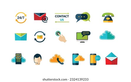 contact us icon collection, call center icons, email, support, telephone, refresh, mobile, message, cloud, lcd, agent, sms, ringing