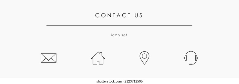 Contact us icon collection. Icons for contact and support. Web design element for business and connection. Contact us icon set isolated on white background