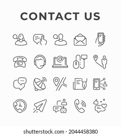 Contact us icon design.  Hotline customer service vector icon set. Call center and e-mail marketing