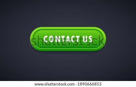 Contact us icon in flat style. Contact us 3d realistic button. Communication symbol for your web site design, logo, app, UI Vector EPS 10.