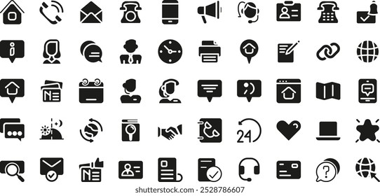 Contact Us Icon in Glyph Style