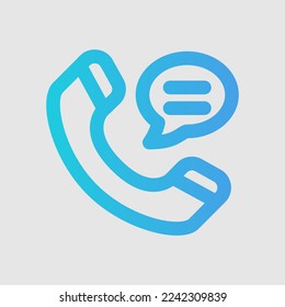 Icono de Contáctanos en estilo gradiente, uso para presentación de aplicaciones móviles del sitio web