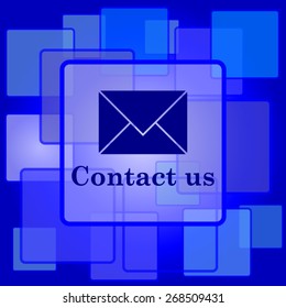 Contact us icon. Internet button on abstract background. 