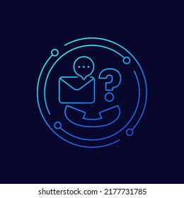 icono de contacto con nosotros, diseño lineal