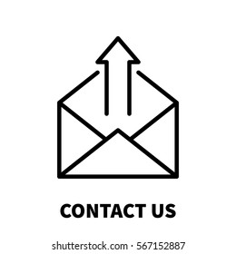 Contact us icon or logo in modern line style. High quality black outline pictogram for web site design and mobile apps. Vector illustration on a white background.