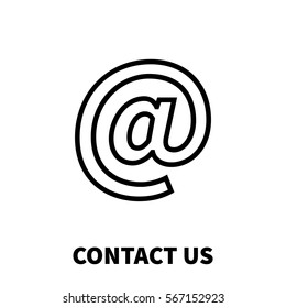 Contact us icon or logo in modern line style. High quality black outline pictogram for web site design and mobile apps. Vector illustration on a white background.