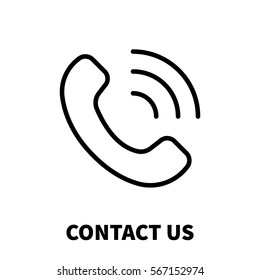 Contact us icon or logo in modern line style. High quality black outline pictogram for web site design and mobile apps. Vector illustration on a white background.