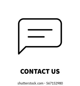 Contact us icon or logo in modern line style. High quality black outline pictogram for web site design and mobile apps. Vector illustration on a white background.