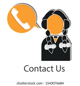 Contact us icon on white background. Creative idea design use for your project. Flat vector illustration for template,web page, mobile app or presentation.