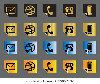 Contact us icon pack. set of communication icon