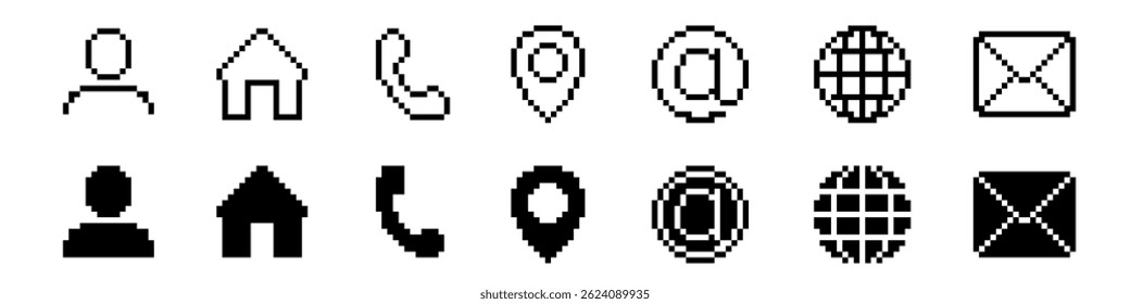 Contact us icon pixel. Contact pixel