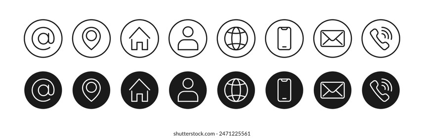 Contact us icon set. Business web icons. Vector.