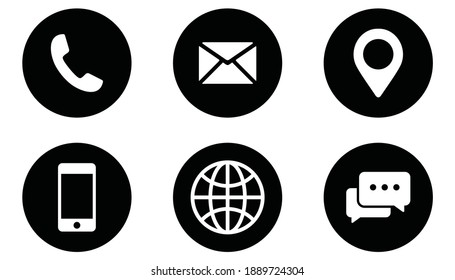 Contact us icon set. collection Communication icon. vector illustration