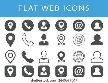 Contact us icon set. collection Communication icon. vector illustration.