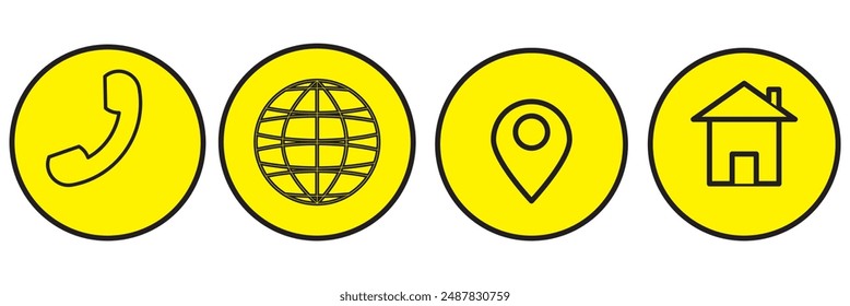 Contact us icon set. collection Communication icon. vector illustration
