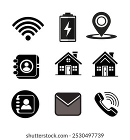 Contact Us icon set collection for websites and mobile applications
