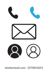 Contact us icon set. collection Communication icon. vector illustration