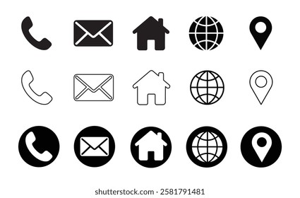 Contact us icon set. Collection of website icon. vector illustration.