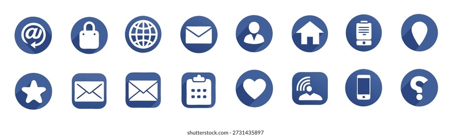 Contáctenos Icono Set colección para Sitios web y móviles