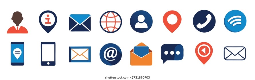contact us icon set collection for websites and mobile 