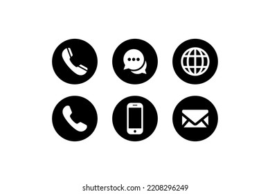 Contact us icon set. Communication icon vector illustration