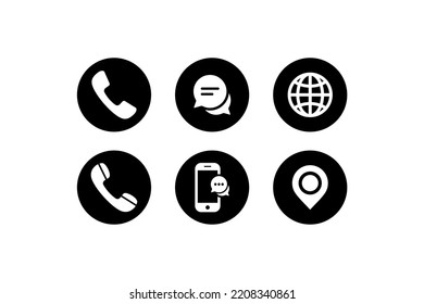 Contact us icon set. Communication icon symbol vector collections