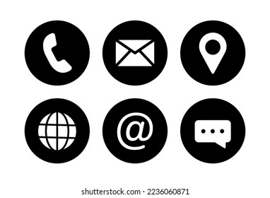 Contact us icon set. communication icon collection. vector illustration for business card and website.