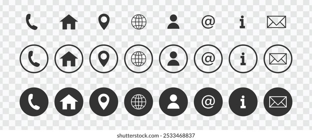 Kontaktieren Sie uns Symbolsatz | Kommunikations- und Support-Symbole für Websites