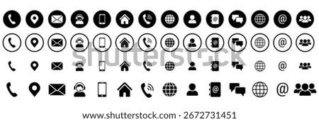 Contact us icon set. Contact and Communication Icons. Web icons. Social Media Icons. Set of Social media icon
