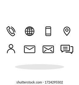 contact icon set vector