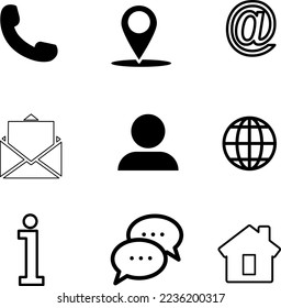 contact us icon set illustration on white background..eps