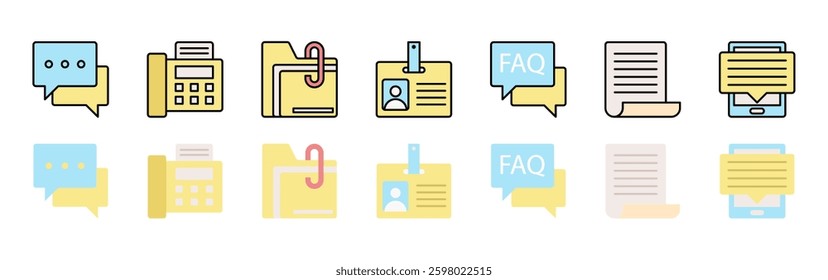 Contact us icon set isolated on white background vector illustration