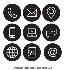 Contact us icon set in line style. collection Communication icon. vector illustration