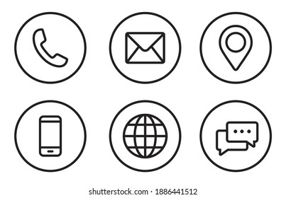 Contact us icon set in line style. collection Communication icon. vector illustration