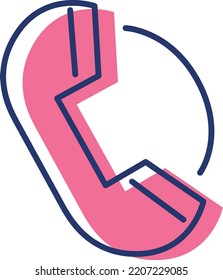 Contact us icon set. Line icon. Vector illustration in Cartoon flat style 