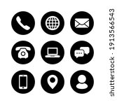 Contact us icon set , Phone symbol, Communication and website icon vector illustration.