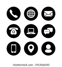 Contact us icon set , Phone symbol, Communication and website icon vector illustration.