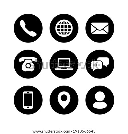Contact us icon set , Phone symbol, Communication and website icon vector illustration.