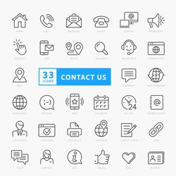 Contact Us Icon Set, Vector Eps10