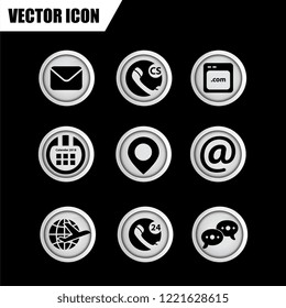 Contact Us icon set vector template. icon sign element